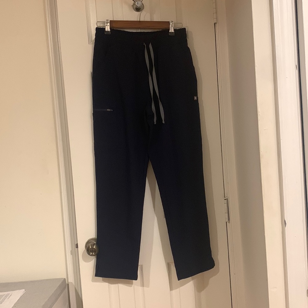 Figs Small High Waisted Yola Skinny Scrub Pants - Navy